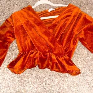 Orange silk top